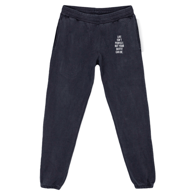 LIFEPANTAELASTICO Vintage Black Relaxed Sweatpants.
