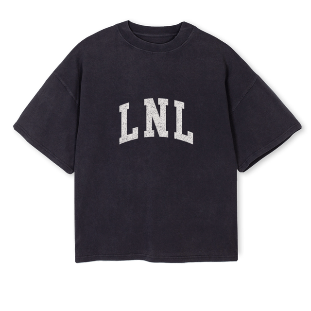 LNL BLACKSHIRT Vintage Black Oversized Boxy Tee.