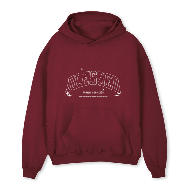 FAMILIABNDNBG Burgundy Oversized Hoodie.
