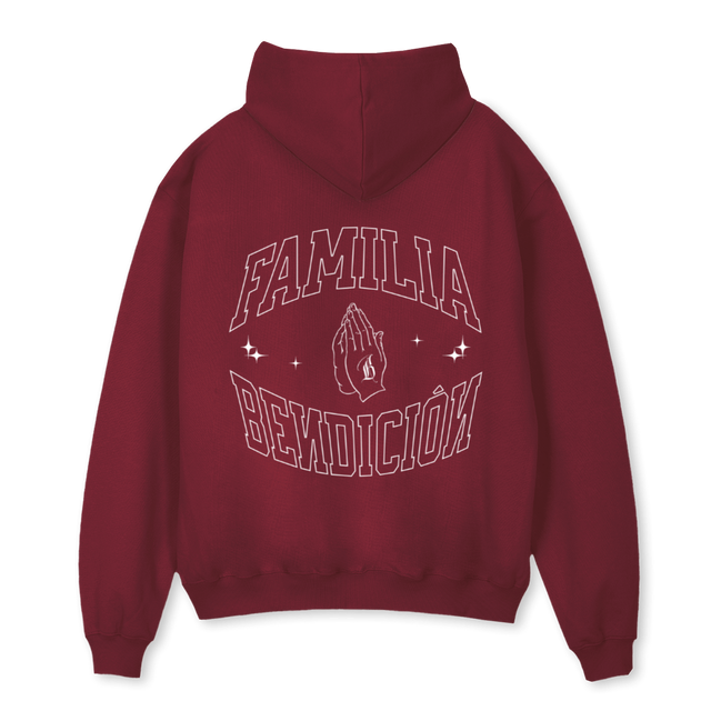 FAMILIABNDNBG Burgundy Oversized Hoodie.