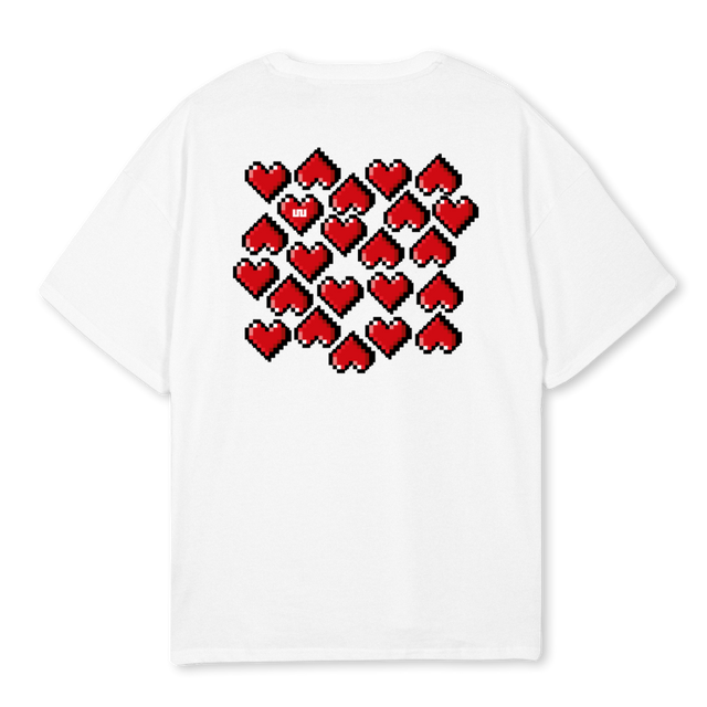 HEARTS White Oversized Tee.