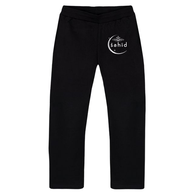 CRESCENTŠAHIDLOGO Black Straight-Leg Relaxed Sweatpants.