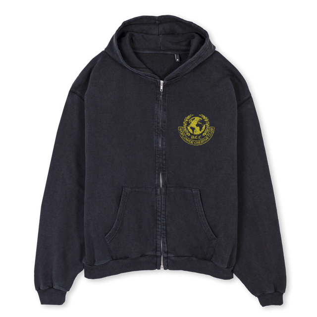 DTGWWCC  Vintage Black Oversized Zipped Hoodie.