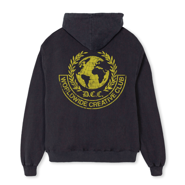 DTGWWCC  Vintage Black Oversized Zipped Hoodie.