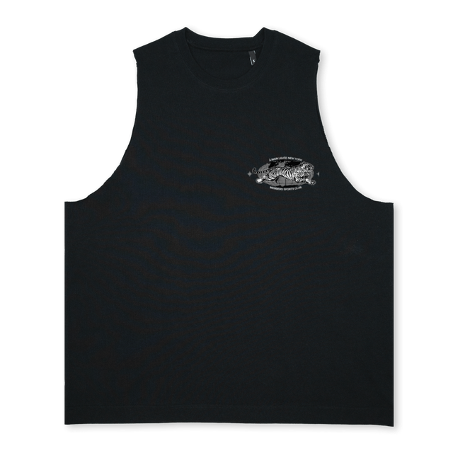 SPORTSCLUBTIGER Deep Black Oversized Vest.