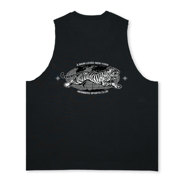 SPORTSCLUBTIGER Deep Black Oversized Vest.