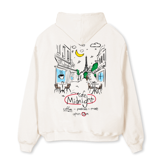 CAFEHOODIE Vintage White Oversized Hoodie.