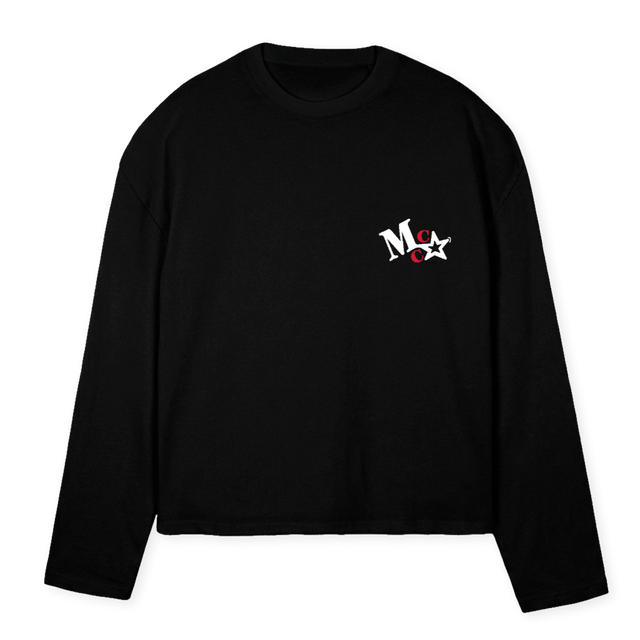 BLACKCUPLS Black Oversized Boxy LS Tee.