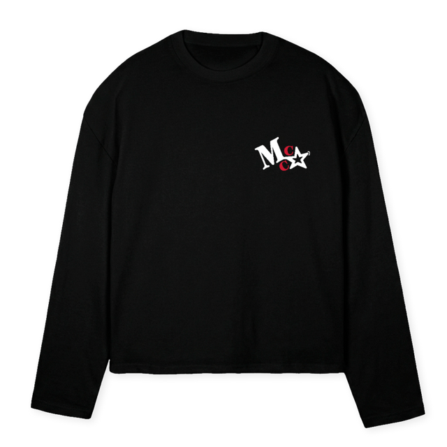 XSMCCCUP Black Oversized Boxy LS Tee.