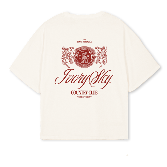 CLUBRED Vintage White Oversized Boxy Tee.