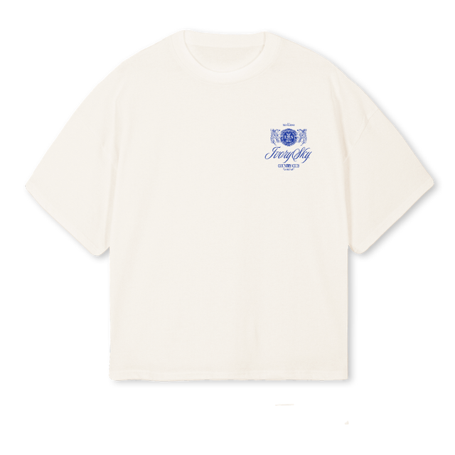 CLUBBLUE Vintage White Oversized Boxy Tee.