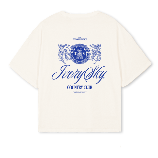 CLUBBLUE Vintage White Oversized Boxy Tee.