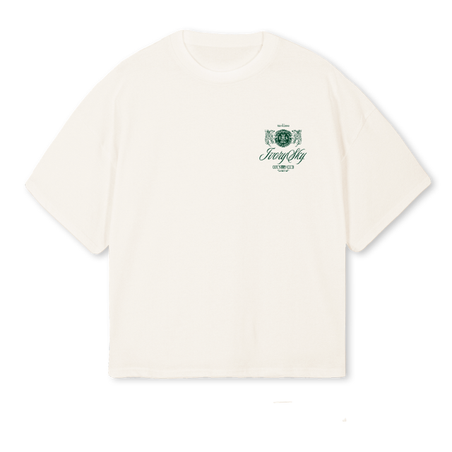 CLUBGREEN Vintage White Oversized Boxy Tee.