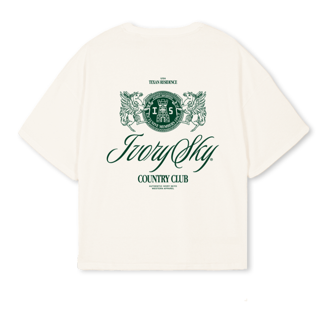 CLUBGREEN Vintage White Oversized Boxy Tee.