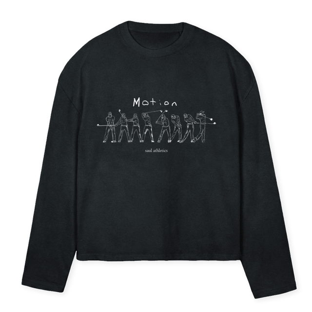 MOTIONNN Vintage Black Oversized Boxy LS Tee.