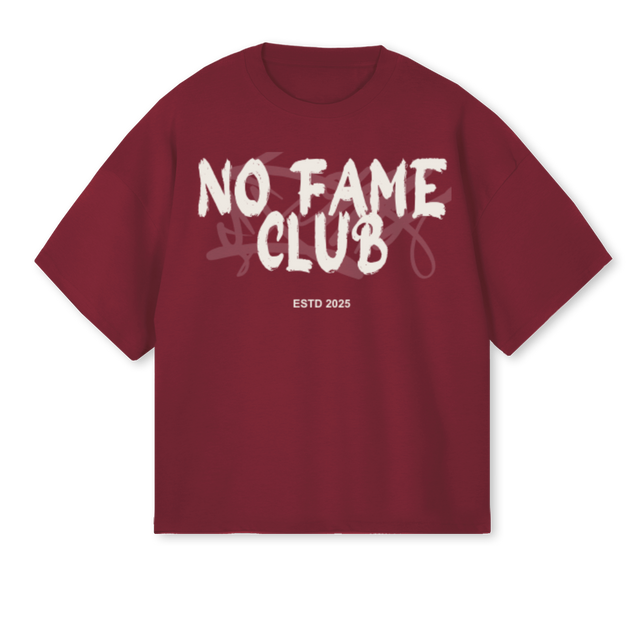 NFC Burgundy Oversized Boxy Tee.