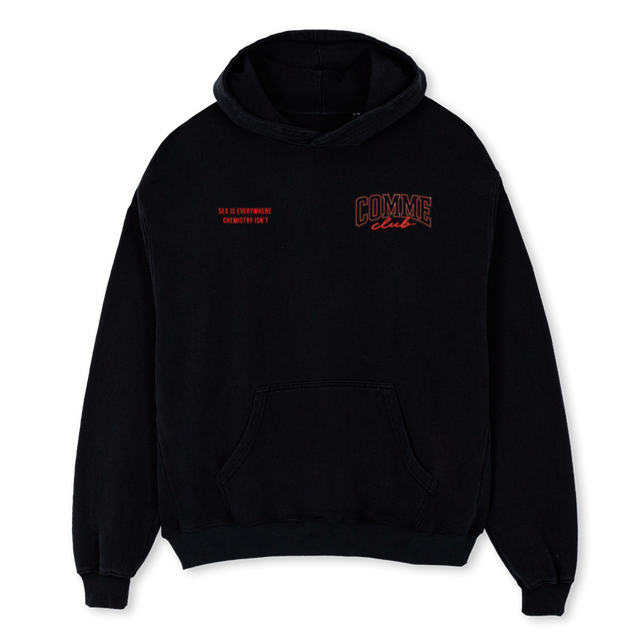 HOODIEVALENTINE Black Oversized Hoodie.