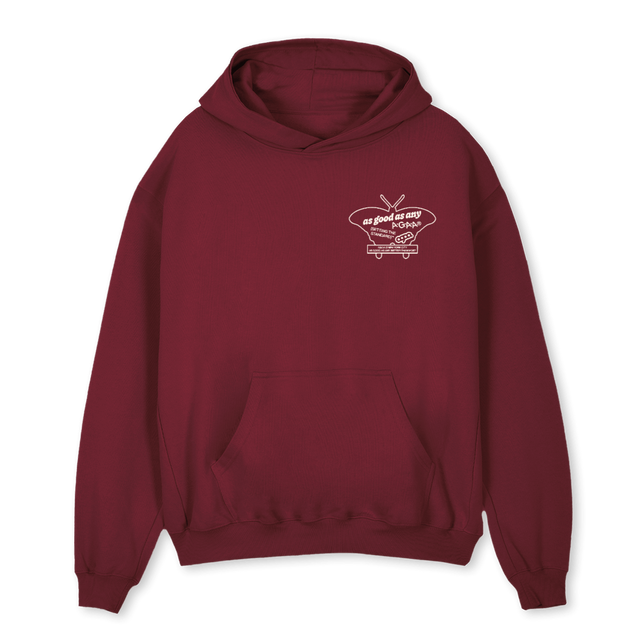 BUTTERFLYMEMBERSCLUB Burgundy Oversized Hoodie.
