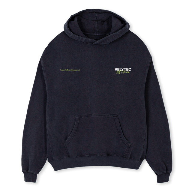 HOODIEGLOWAAA Vintage Black Oversized Hoodie.