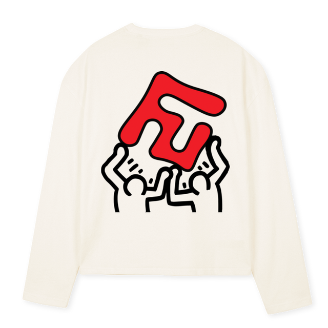 KEITHVALENTINE Vintage White Oversized Boxy LS Tee.