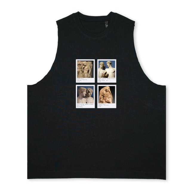POLAROIDS Deep Black Oversized Vest.