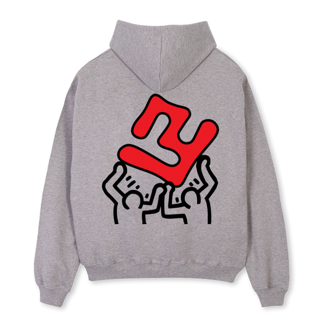 KEITHFNUHOODIE Grey Marl Oversized Hoodie.