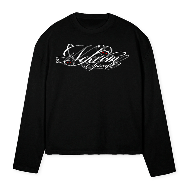 SPIRAL  Black Oversized Boxy LS Tee.
