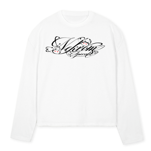 SPIRALB White Oversized Boxy LS Tee.
