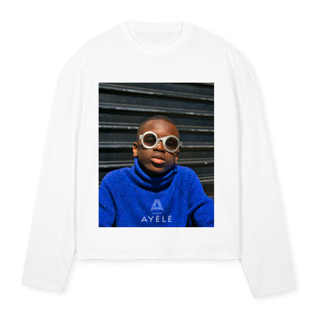 KINGSTON White Oversized Boxy LS Tee.