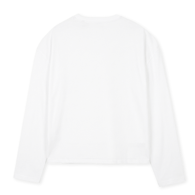 KINGSTON White Oversized Boxy LS Tee.