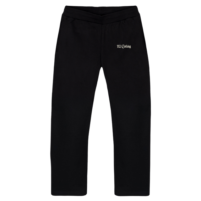 ONETWELVESMLBTMS Black Straight-Leg Relaxed Sweatpants.