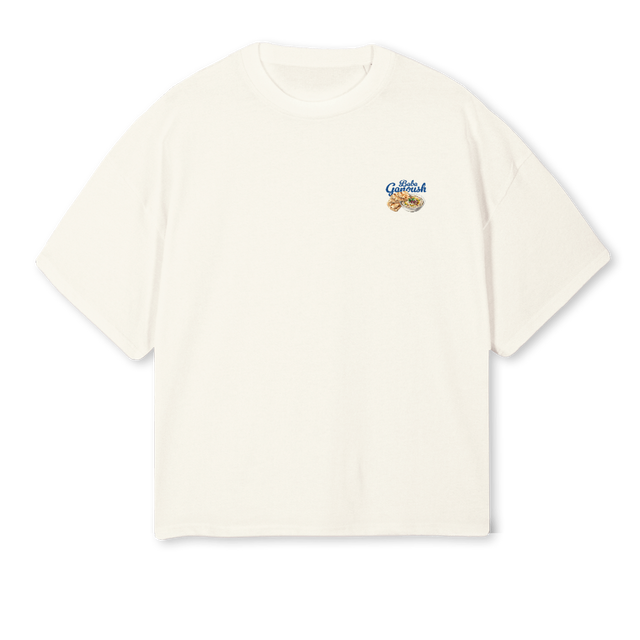SAMPLEBABAGANOUSH Cream Oversized Boxy Tee.