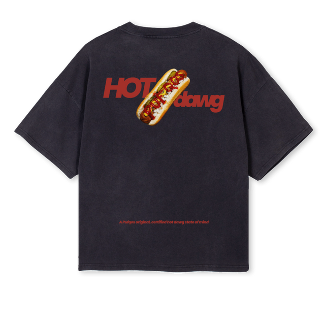 SAMPLEHOTDAWG Vintage Black Oversized Boxy Tee.
