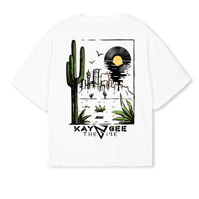 KAYGEEMEXICOWHT White Oversized Boxy Tee.