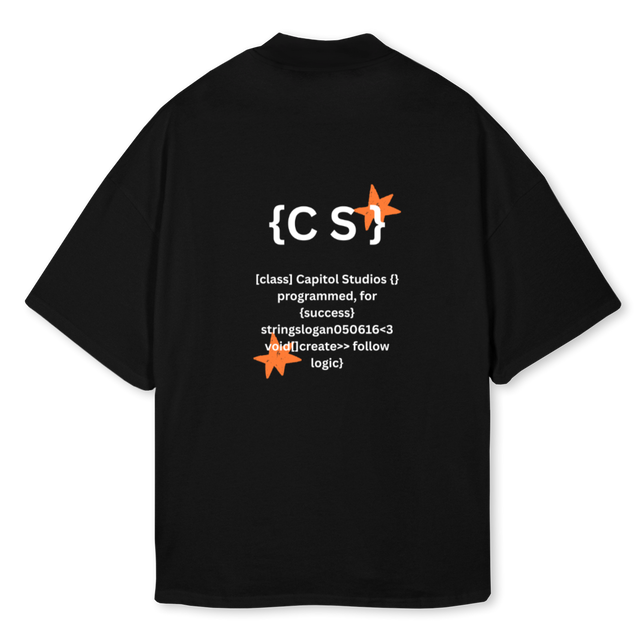 PROGRAM NEGRO Black Oversized Mock Neck Tee.