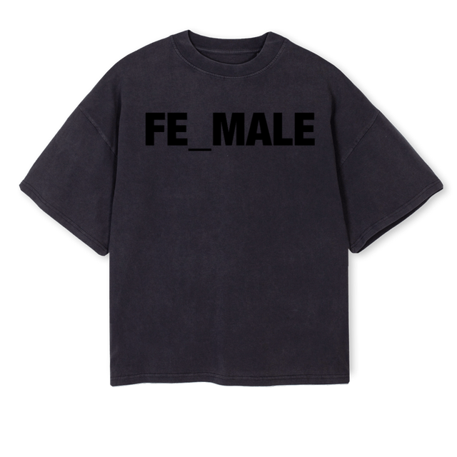 FEMALE CAMISETA Vintage Black Oversized Boxy Tee.