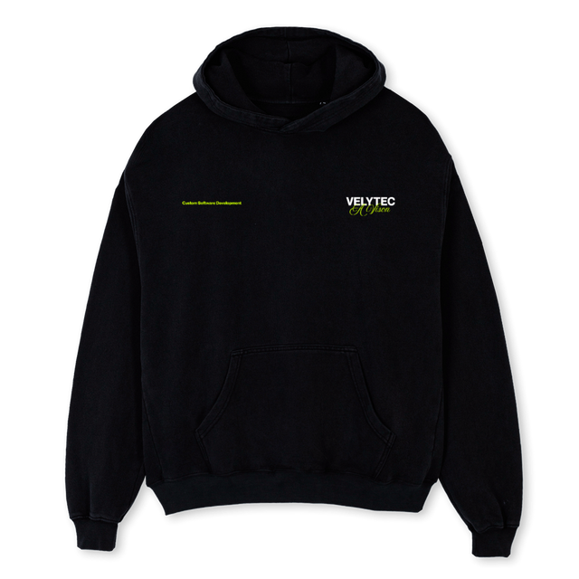 HOODIEBLACKGLOWAAA Black Oversized Hoodie.