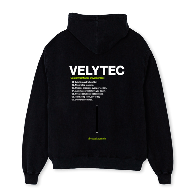 HOODIEBLACKGLOWAAA Black Oversized Hoodie.