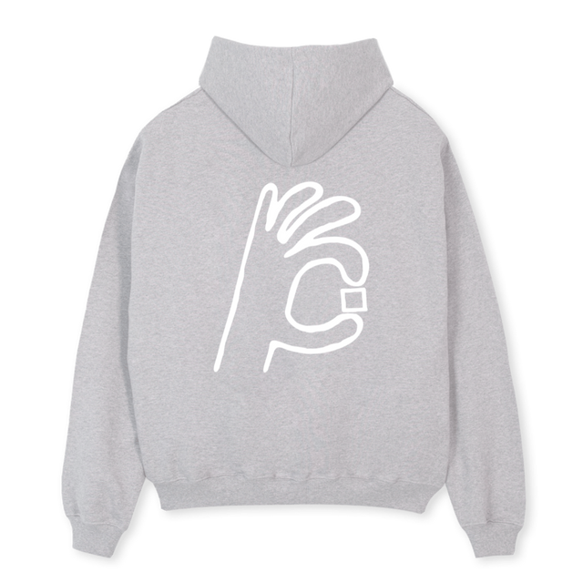 OVRLOAD Light Grey Marl Oversized Hoodie.