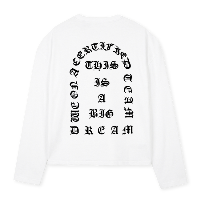 IFEELLIKEPAVLO White Oversized Boxy LS Tee.