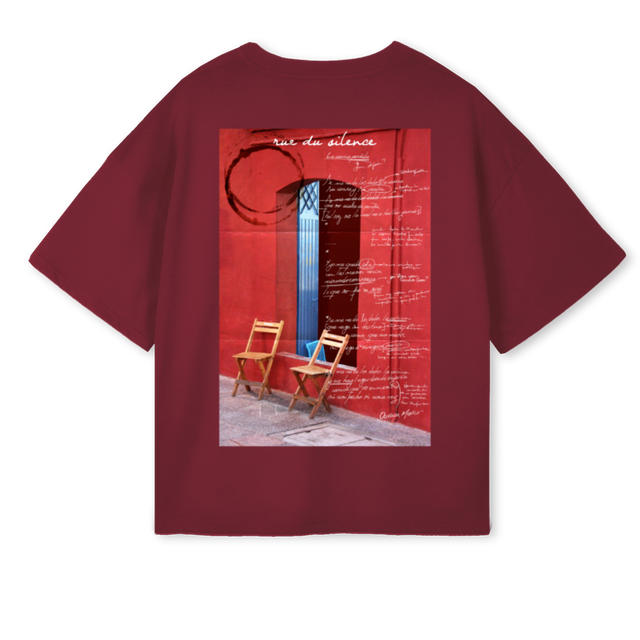 OAXACA Burgundy Oversized Boxy Tee.