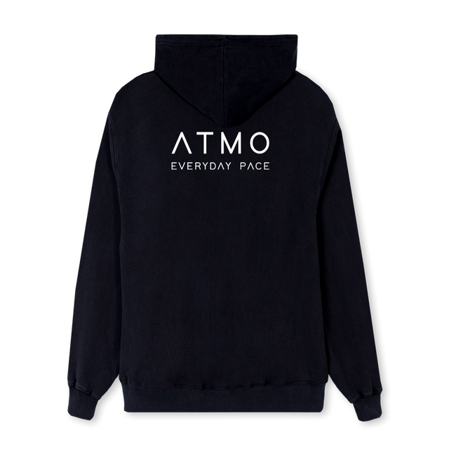ATMO Black Regular Hoodie.