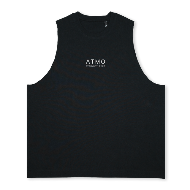 ATMOTM Deep Black Oversized Vest.