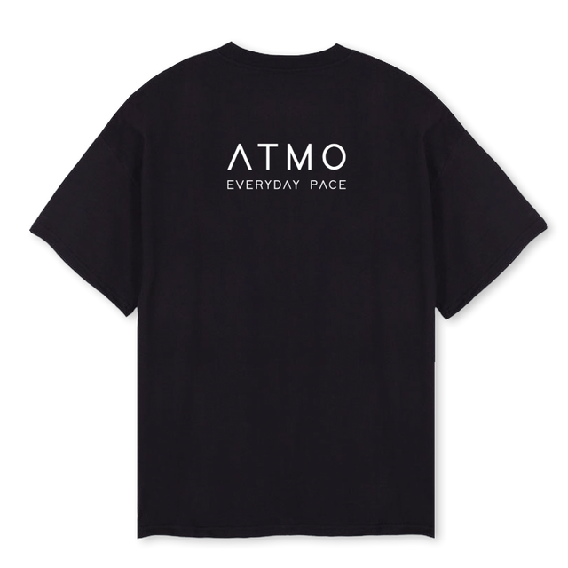 ATMOTEEL Black Oversized Tee.