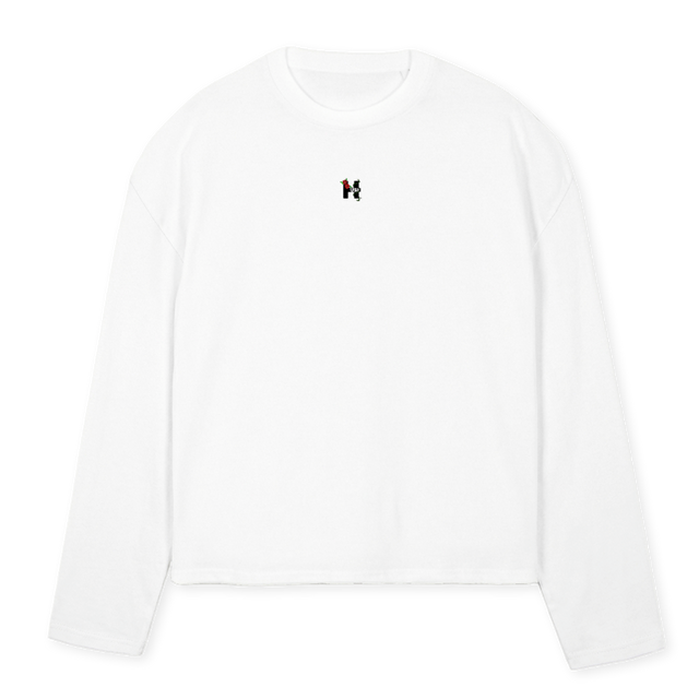 HUSH FLEURY White Oversized Boxy LS Tee.