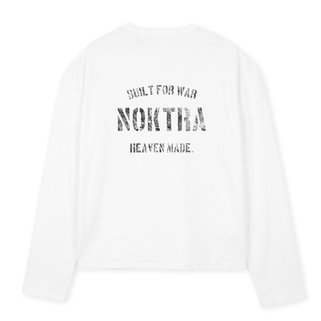 BFWLST White Oversized Boxy LS Tee.