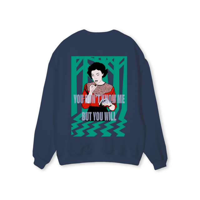ADWAUDREYGRNBLU Navy Blue Regular Crewneck Sweater.