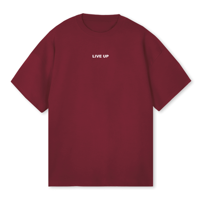 BURGUND LIVEUP Burgundy Oversized Tee.