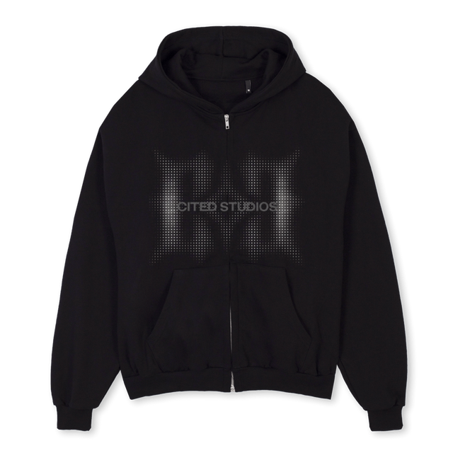 CTDJACKETZERO Black Oversized Zipped Hoodie.