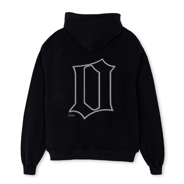 CTDJACKETZERO Black Oversized Zipped Hoodie.